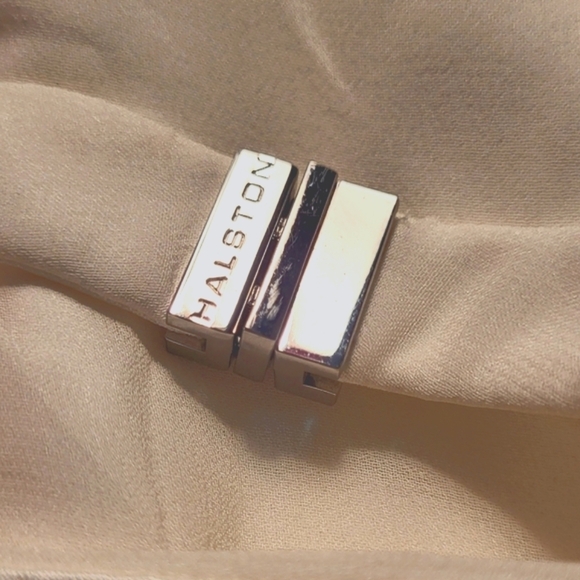 HALSTON Ori Crepe/Chiffon Halter Wideleg Jumpsuit NWT - Picture 7 of 16